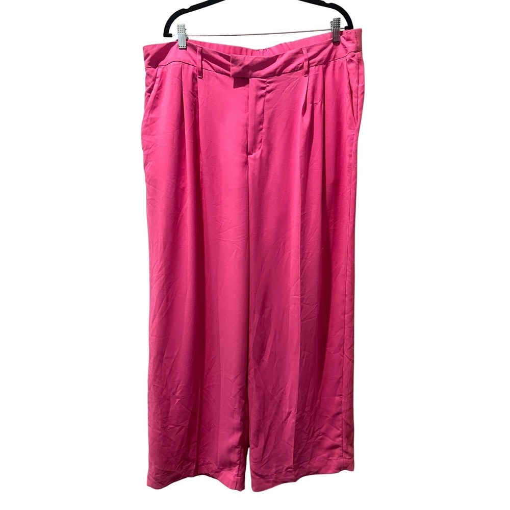 A New Day Women's Wide Leg Pants Size 18 Polyester Pleated‎ Plus Size Barbiecore